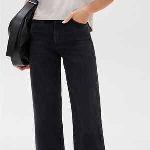 AGOLDE Ren High-Rise Wide Leg Jeans - Black